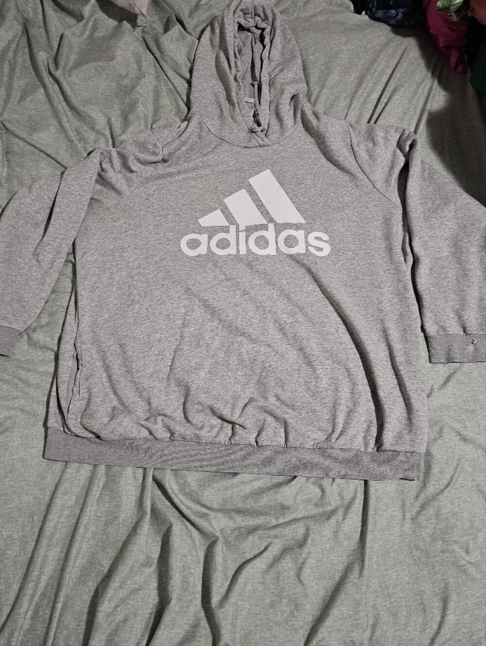 adidas Gray Logo Pullover Hoodie